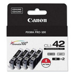 Canon 6384B008 (CLI-42) ChromaLife100+ Ink, Black/Gray/Light Gray, 4/Pack View Product Image