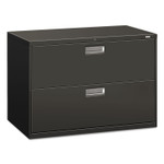 HON Brigade 600 Series Lateral File, 2 Legal/Letter-Size File Drawers, Charcoal, 42" x 18" x 28"