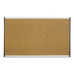 Quartet ARC Frame Cubicle Board, Cork Bulletin, 30" x 18", Tan Surface, Satin Aluminum Frame