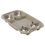 Chinet StrongHolder Molded Fiber Cup/Food Tray, 8 oz to 22 oz, Four Cups, Beige, 250/Carton (HUH20969CT) View Product Image