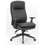 Lorell High-back Chair, Soft Vinyl, 27"x29"x41"-47", Black (LLR03206) View Product Image