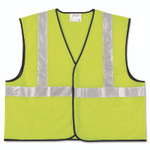 MCR Safety Class 2 Safety Vest, Polyester, 2X-Large, Fluorescent Lime with Silver Stripe