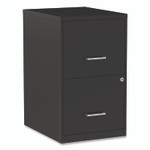 Alera Soho Vertical File Cabinet, 2 Drawers: File/File, Letter, Black, 14" x 18" x 24.1"