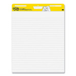 Post-it Easel Pads Super Sticky Vertical-Orientation Self-Stick Easel Pads, Wide Ruled, 25 x 30, White, 30 Sheets/Pad, 6 Pads/Pack