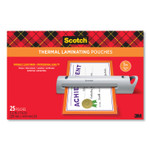 Scotch Laminating Pouches, 3 mil, 11.5" x 17.5", Gloss Clear, 25/Pack (MMMTP385625) View Product Image