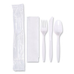 Hoffmaster Economy Cutlery Kit, Fork/Knife/Spoon/Napkin, White, 250/Carton (HFM117799) View Product Image