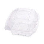 Eco-Products Clear Clamshell Hinged Food Containers, 6 x 6 x 3, Plastic, 80/Pack, 3 Packs/Carton (ECOEPLC6) View Product Image