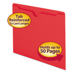 Smead Colored File Jackets with Reinforced Double-Ply Tab, Straight Tab, Letter Size, Red, 100/Box (SMD75509) View Product Image