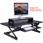 Lorell Monitor Stand, w/ AC and USB, 30"Wx9"Lx4-7/10"H, Black (LLR00079) Product Image 