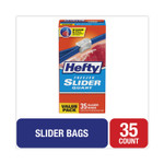 Hefty Slider Bags, 1 qt, 2.5 mil, 7" x 8", Clear, 35/Box (RFPR82235) Product Image 