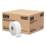 GEN Jumbo Bath Tissue, Septic Safe, 2-Ply, White, 3.5" x 750 ft, 12/Carton (GENJRT2PLY) View Product Image