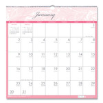 House of Doolittle Recycled Monthly Wall Calendar, Breast Cancer Awareness Artwork, 12 x 12, White/Pink/Gray Sheets, 12-Month (Jan-Dec): 2024 Product Image 