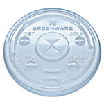 Fabri-Kal Greenware Cold Drink Lids, Fits 9 oz Old Fashioned Cups/12 oz Squat Cups/20 oz Cups, Plastic, Clear, 1,000/Carton
