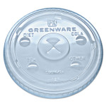 Fabri-Kal Greenware Cold Drink Lids, Fits 16 oz, 18 oz, 24 oz Cups, X-Slot, Clear, 1,000/Carton (FABLGC1624) View Product Image