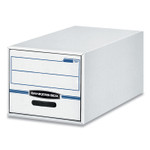 Bankers Box STOR/DRAWER Basic Space-Savings Storage Drawers, Legal Files, 16.75" x 19.5" x 11.5", White/Blue, 6/Carton (FEL00722) View Product Image