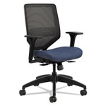 HON Solve Series Mesh Back Task Chair, Supports Up to 300 lb, 16" to 22" Seat Height, Midnight Seat, Black Back/Base