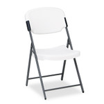Iceberg Rough n Ready Commercial Folding Chair, Supports Up to 350 lb, 15.25" Seat Height, Platinum Seat, Platinum Back, Black Base