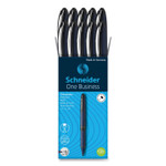 Schneider One Business Rollerball Pen, Stick, Fine 0.6 mm, Black Ink, Dark Blue/Black Barrel, 10/Box (RED183001) View Product Image