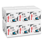 WypAll X70 Cloths, 1/4 Fold, 12.5 x 12, White, 76/Pack, 12 Packs/Carton