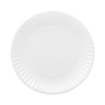 AJM Packaging Corporation Coated Paper Plates, 6" dia, White, 100/Pack, 12 Packs/Carton