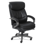 La-Z-Boy Woodbury Big/Tall Executive Chair, Supports Up to 400 lb, 20.25" to 23.25" Seat Height, Black Seat/Back, Weathered Gray Base (LZB48961A) View Product Image