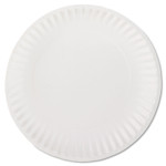 AJM Packaging Corporation White Paper Plates, 9" dia, 100/Pack