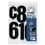 Chartpak Press-On Vinyl Numbers, Self Adhesive, Black, 6"h, 21/Pack
