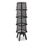 Safco Onyx Mesh Rotating Magazine Display, 16 Compartments, 18.27w x 18.27d x 58.55h, Black, Ships in 1-3 Business Days (SAF5580BL) View Product Image