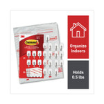 Command Small Wire Hooks, Small, Plastic/Metal, White, 0.5 lb Capacity, 22 Hooks and 24 Strips/Pack