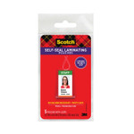 Scotch Self-Sealing Laminating Pouches, 12.5 mil, 2.81" x 4.5", Gloss Clear, 5/Pack (MMMLS8535G) View Product Image