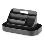 Safco Portable Caddy, 6 Compartments, Plastic, 12.75 x 7.25 x 8.5, Black, Ships in 1-3 Business Days (SAF3286BL) View Product Image