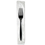 Dixie Individually Wrapped Heavyweight Forks, Plastic, Black, 1,000/Carton