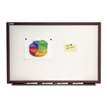 AbilityOne 7110016305169 SKILCRAFT Quartet Magnetic Porcelain Dry Erase Board, 36 x 24, White Surface, Brown Mahogany Frame (NSN6305169) View Product Image