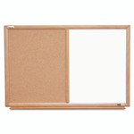 AbilityOne 7110015680401, SKILCRAFT Combination Board, 36" x 24", Tan/White Surface, Oak Finished Wood Frame