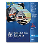 Avery Inkjet Full-Face CD Labels, Glossy White, 20/Pack Avery Inkjet Full-Face CD Labels, Glossy White, 20/Pack