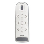 Belkin Home/Office Surge Protector, 12 AC Outlets, 6 ft Cord, 3,996 J, White/Black (BLKBV11205006) Product Image 