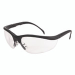 MCR Safety Klondike Safety Glasses, Matte Black Frame, Clear Lens, 12/Box