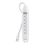 Belkin Power Strip, 6 Outlets, 12 ft Cord, White Belkin Power Strip, 6 Outlets, 12 ft Cord, White
