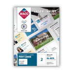 MACO Unruled Microperforated Laser/Inkjet Post Cards, 4 x 6, White, 100 Cards, 2 Cards/Sheet, 50 Sheets/Box View Product Image