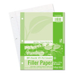Pacon Ecology Filler Paper, 3-Hole, 8.5 x 11, Medium/College Rule, 150/Pack Product Image 