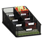 Safco Onyx Breakroom Organizers, 7 Compartments, 16 x 8.5 x 5.25, Steel Mesh, Black