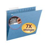 Smead TUFF Hanging Folders with Easy Slide Tab, Letter Size, 1/3-Cut Tabs, Blue, 18/Box (SMD64041) View Product Image