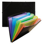 C-Line Rainbow Document Sorter/Case, 5" Expansion, 5 Sections, Elastic Cord Closure, Letter Size, Black/Multicolor (CLI59011) View Product Image