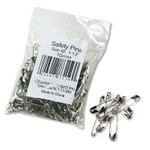 Charles Leonard Safety Pins, Nickel-Plated, Steel, 1.5" Length, 144/Pack Product Image 