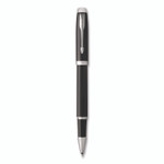 Parker IM Premium Rollerball Pen, Stick, Fine 0.7 mm, Black Ink, Black/Chrome Barrel