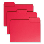 Smead SuperTab Colored File Folders, 1/3-Cut Tabs: Assorted, Letter Size, 0.75" Expansion, 11-pt Stock, Red, 100/Box