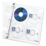 C-Line Deluxe CD Ring Binder Storage Pages, Standard, 8 Disc Capacity, Clear/White, 5/Pack Product Image 