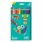 BIC Kids Jumbo Coloring Pencils, 1 mm, Assorted Lead and Barrel Colors, 12/Pack (BICBKCPJ12AST) View Product Image