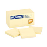 Highland Self-Stick Notes, 3" x 3", Yellow, 100 Sheets/Pad, 18 Pads/Pack View Product Image