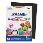 Prang SunWorks Construction Paper, 50 lb Text Weight, 9 x 12, Black, 50/Pack Product Image 